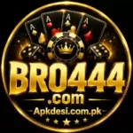 Bro444 game newly launched platform in Pakistan here is the logo of Bro444 in circle with golden text