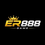 ER888 Game logo featuring yellow gradient ER text with a crown, white gradient 888 text, and small Game text below on a black background for ER888 Game APK Download 2026 in Pakistan.