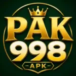 Pak998 APK logo featuring PAK in an old gold gradient and 998 in an off-white and yellow gradient on a dark green background for the latest Android APK download in Pakistan.