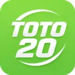 Simple Toto20 APK logo featuring bold white gradient TOTO20 text on a light green background with a clean, modern design for the Android gaming app.